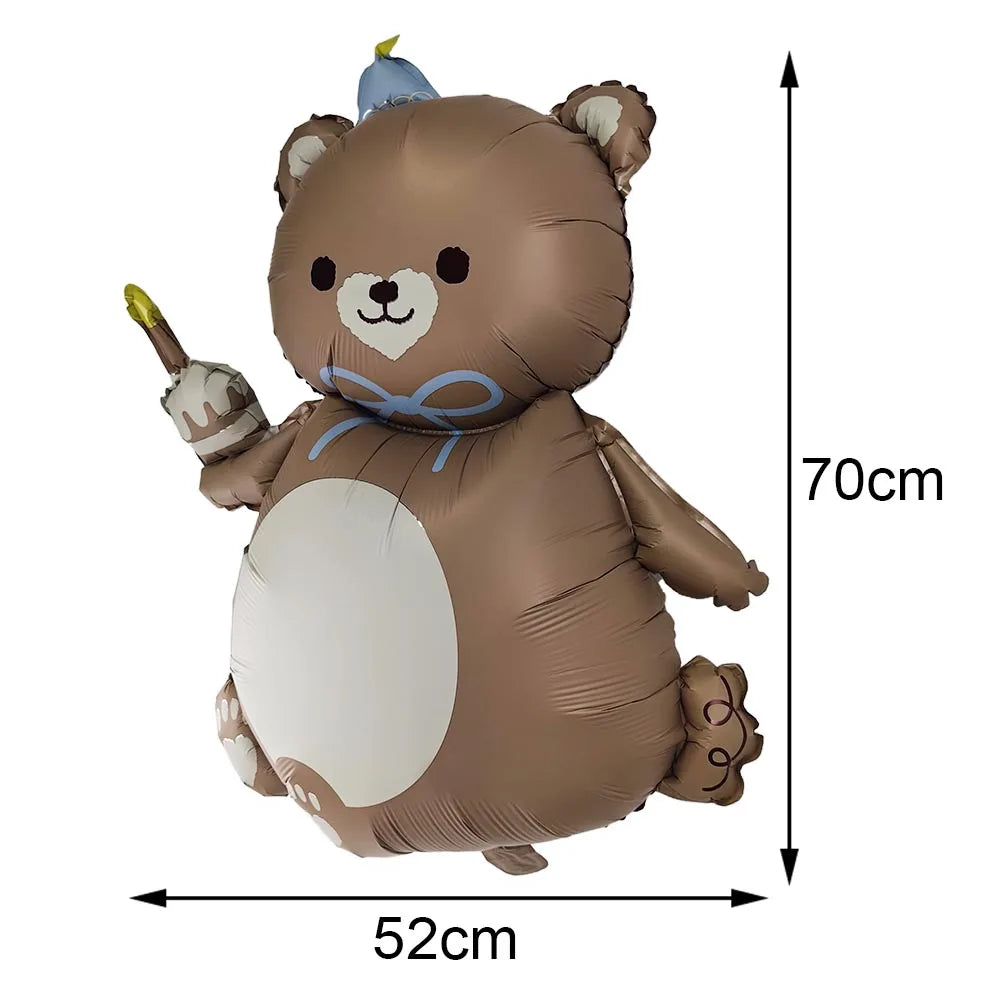 Blue Brown Bear Theme Party Decoration 7"/9"Plate Napkin Cup  DisposableTableware for Baby Shower Bear Theme Birthday Decoration