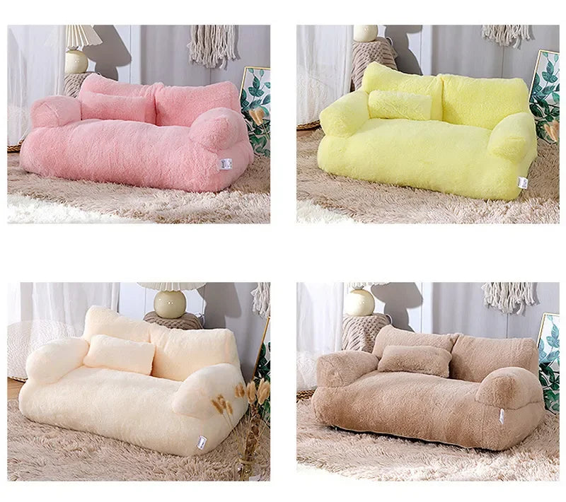 YOKEE Luxury Cat Bed Super Soft Warm Sofa for Small Dogs Detachable Washable Non-slip Kitten Puppy Sleeping House Pet Supplies