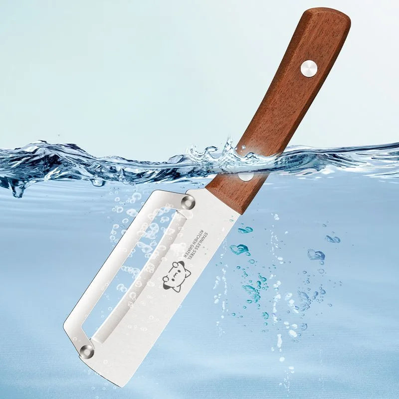 Wooden Handle Paring Knife High Appearance Kitchen Special Fruit Planer Sugarcane Paring Knife Household Thick Scraping Tools