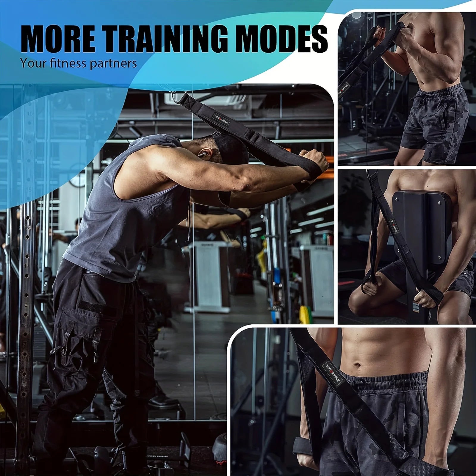 Tricep Training Rope, Cable Attachment Handles, Pull Down Rope For Gym Workout (1pc)