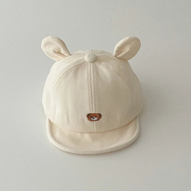 Cartoon Bear Ear Baby Baseball Cap Summer Cotton Peaked Hat for Infant Boy Girl Cute Embroidered Adjustable Kid Sun Hats 아기모자