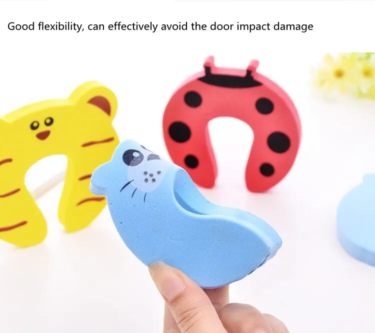 7Pcs/Lot Baby Safety For Newborn Furniture Protection Card Door Stopper Security Cute Animal Care Child Lock Finger Protector