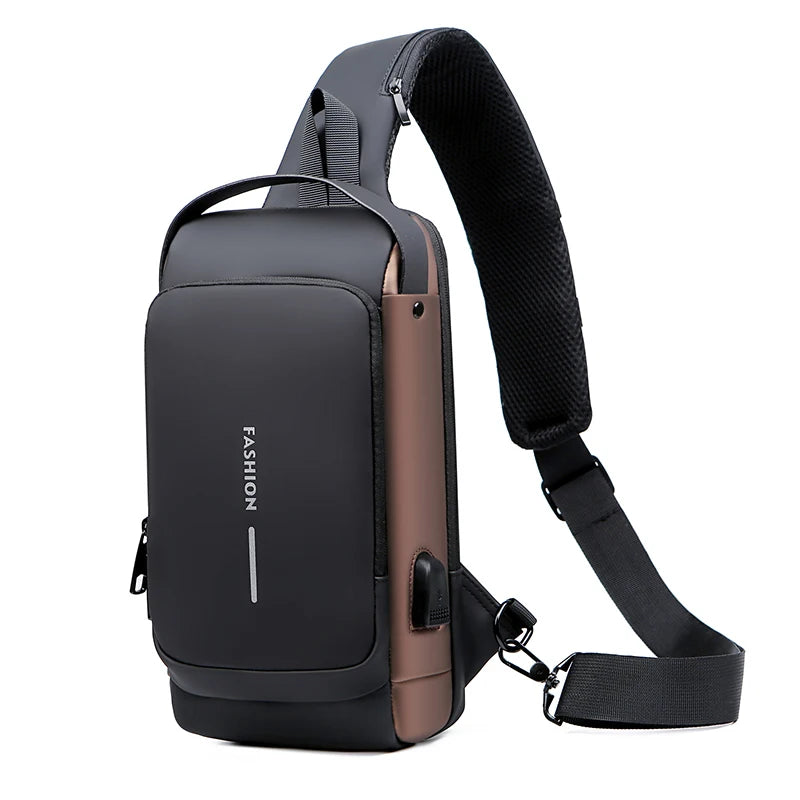 Men's Shoulder Bag Multifunction Anti Theft USB Messenger Pack Man Crossbody Cross Body Travel Chest Bags Pack