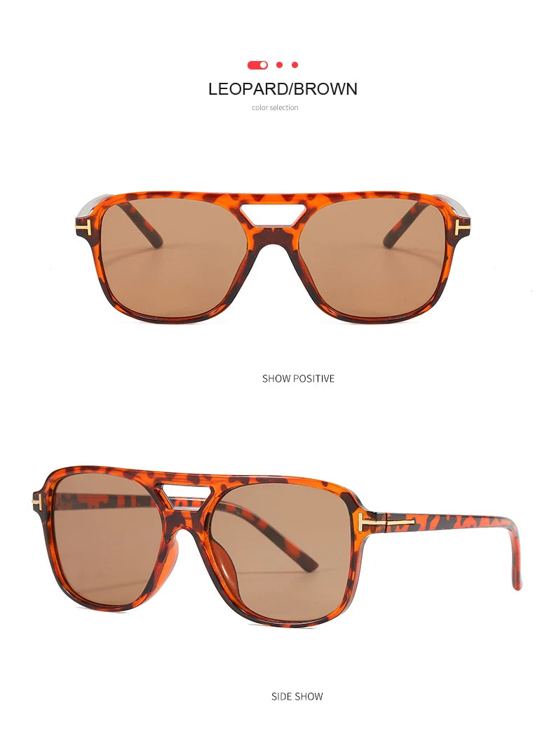 New Fashion Pilot Sunglasses Women Double Bridge Oversized Sun Glasses Oval Goggles Classic Candy Color Design Eyewear UV400