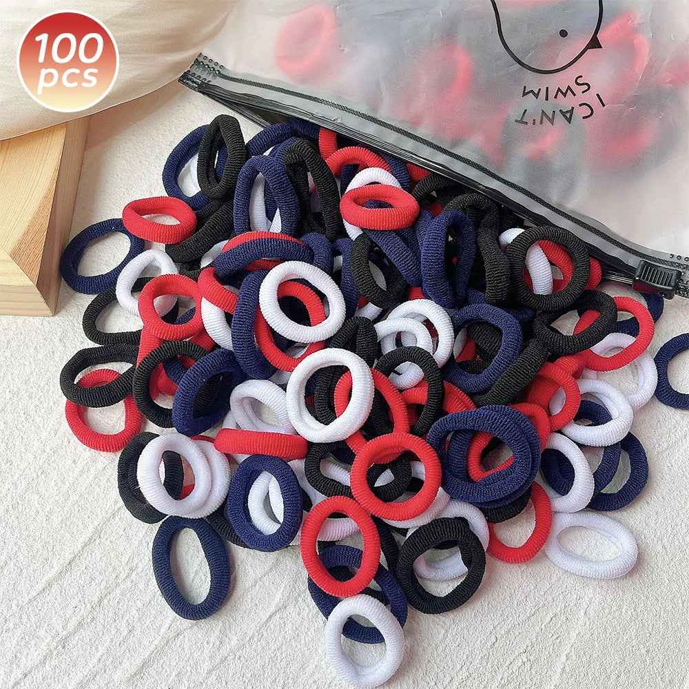 100/300/500 pcs Girls Colorful Elastic Hair Bands Ponytail Hold Hair Tie Rubber Bands Scrunchie Hair Accessories Bands for Girls