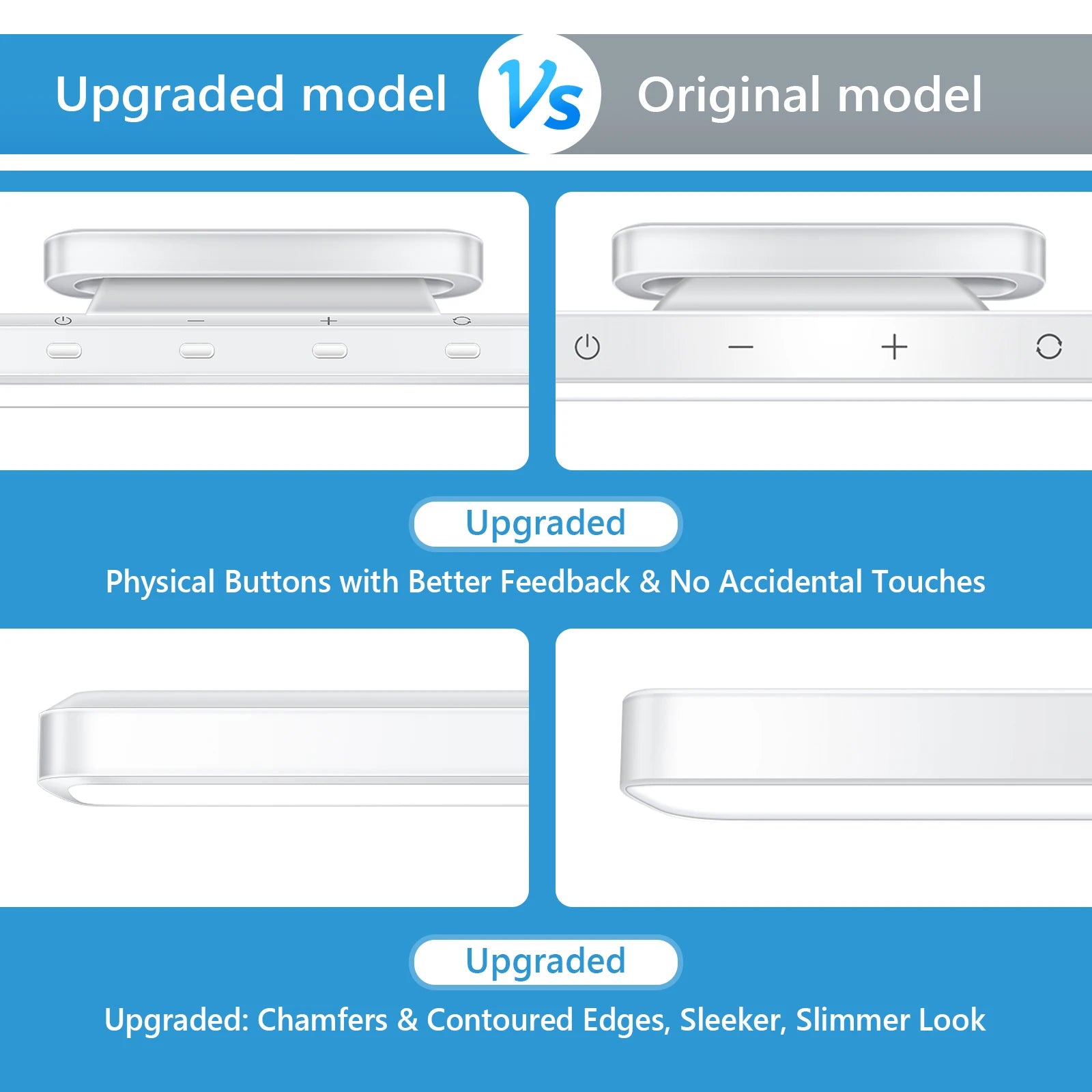 WILLED 5W Dimmable Night Light 3 Colors Adjustable Makeup Light with 2500mAh Rechargeable Under Cabinet for Closet Bedside Desk