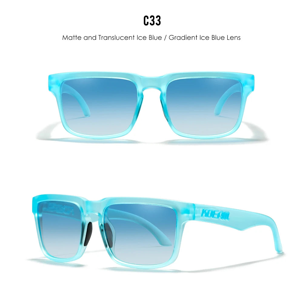 KDEAM Men's Polarized Sunglasses Square Casual Outdoors Sun Glasses Women Unisex Sunglass For Couple With Zipper Case