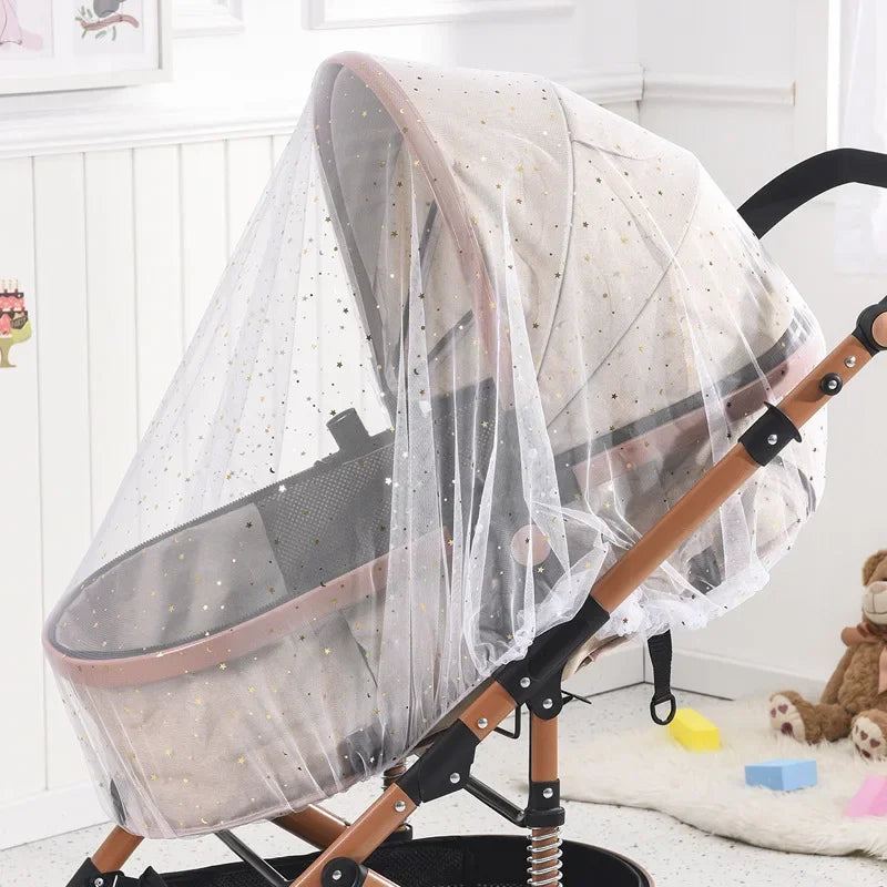 Baby Stroller Mosquito Net Pushchair Cart Insect Shield Net Mesh Safe Infants Protection Mesh Cover Baby Stroller Accessories
