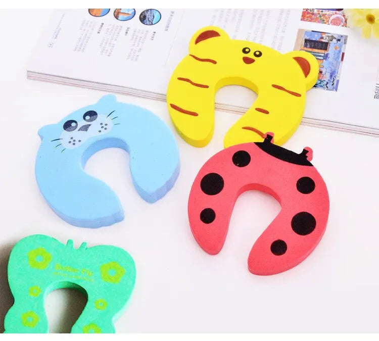7Pcs/Lot Baby Safety For Newborn Furniture Protection Card Door Stopper Security Cute Animal Care Child Lock Finger Protector