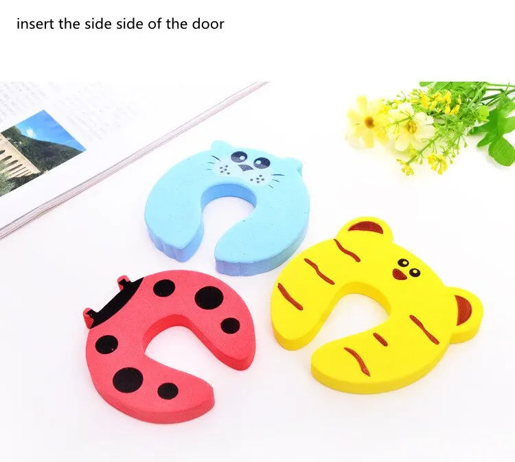 7Pcs/Lot Baby Safety For Newborn Furniture Protection Card Door Stopper Security Cute Animal Care Child Lock Finger Protector