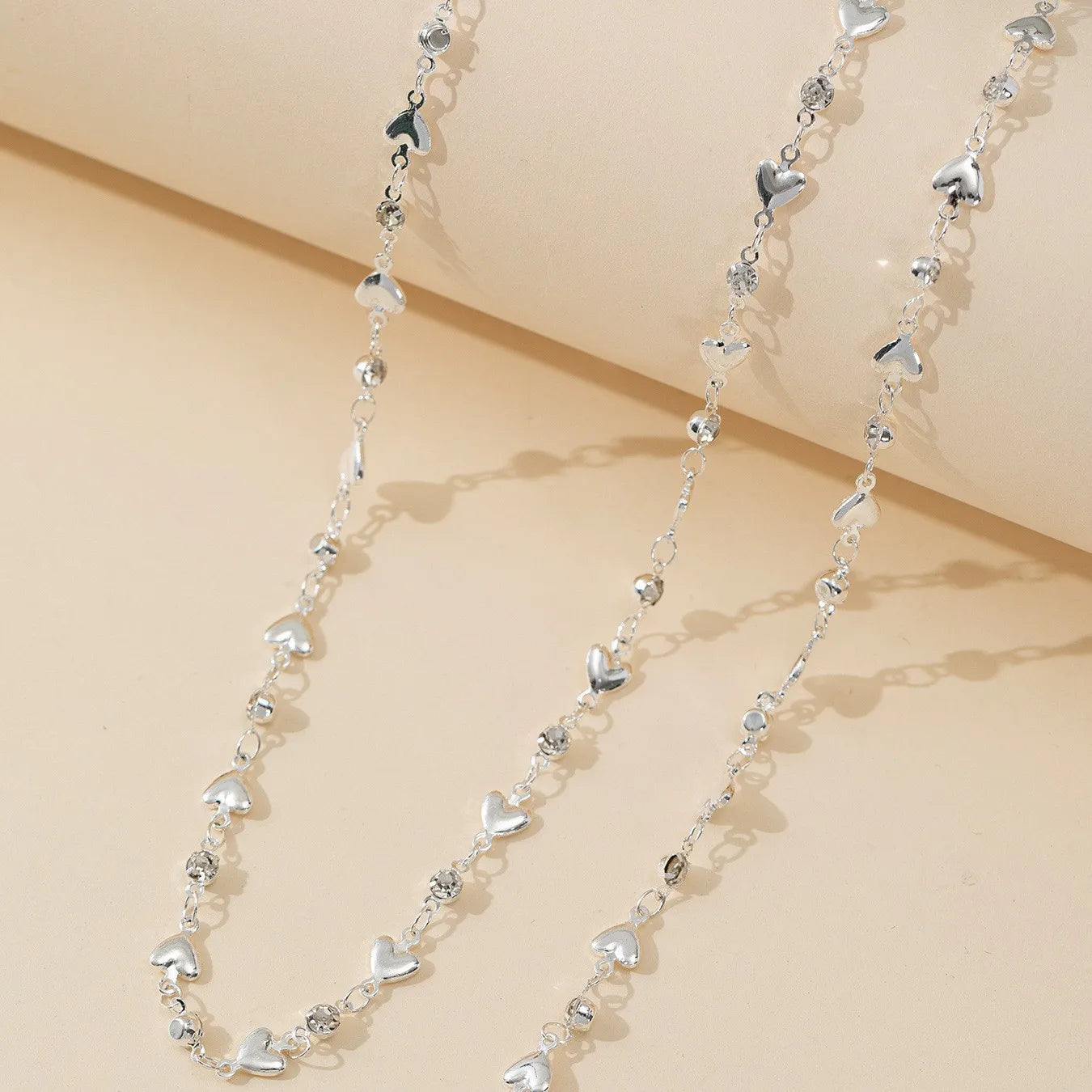 Fashion Sweater Chain Long Y-shaped Necklace for Women Simple Metal Gold Color Heart Crystal Clavicle Necklace Y2K Party Jewelry