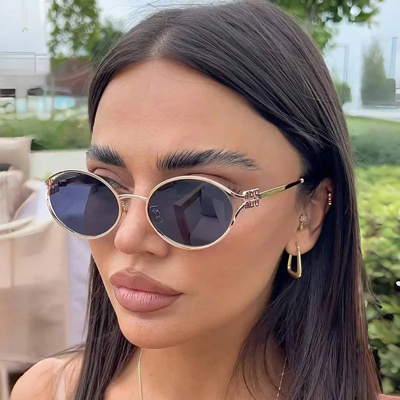 Fashion Small Sunglasses Brand Designer Metal Woman Prescription Optical Frame Eyeglasses UV Protection Man Shades Oculos De Sol