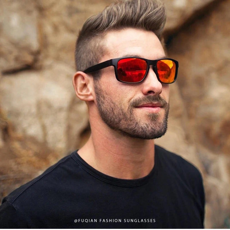 Classic Fashion Square Polarized Sunglasses Men Vintage Plastic Male Sun Glasses Women Stylish Black Outdoor Sports Shades UV400