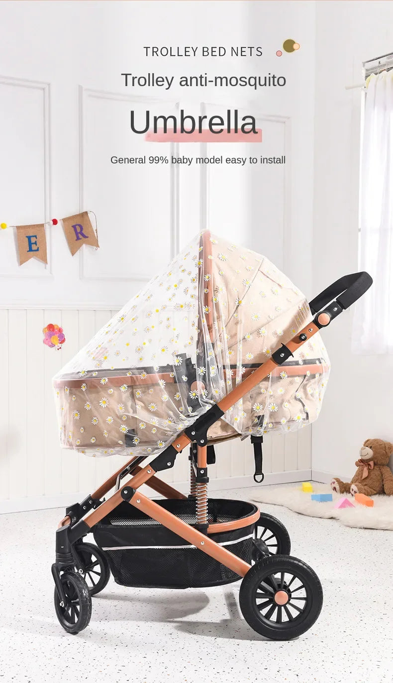Baby Stroller Mosquito Net Pushchair Cart Insect Shield Net Mesh Safe Infants Protection Mesh Cover Baby Stroller Accessories