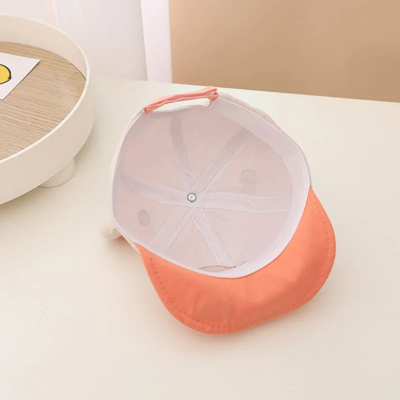 Cartoon Bear Ear Baby Baseball Cap Summer Cotton Peaked Hat for Infant Boy Girl Cute Embroidered Adjustable Kid Sun Hats 아기모자