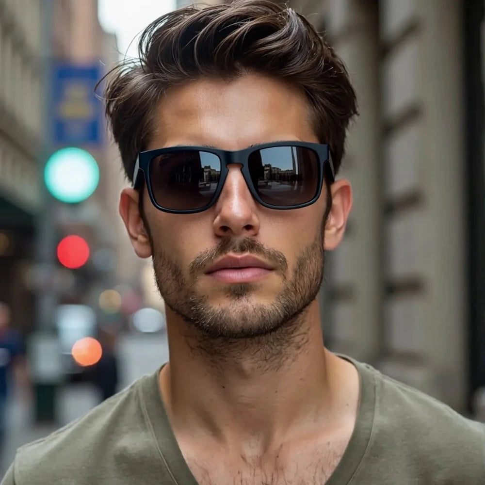 Classic Fashion Square Polarized Sunglasses Men Vintage Plastic Male Sun Glasses Women Stylish Black Outdoor Sports Shades UV400