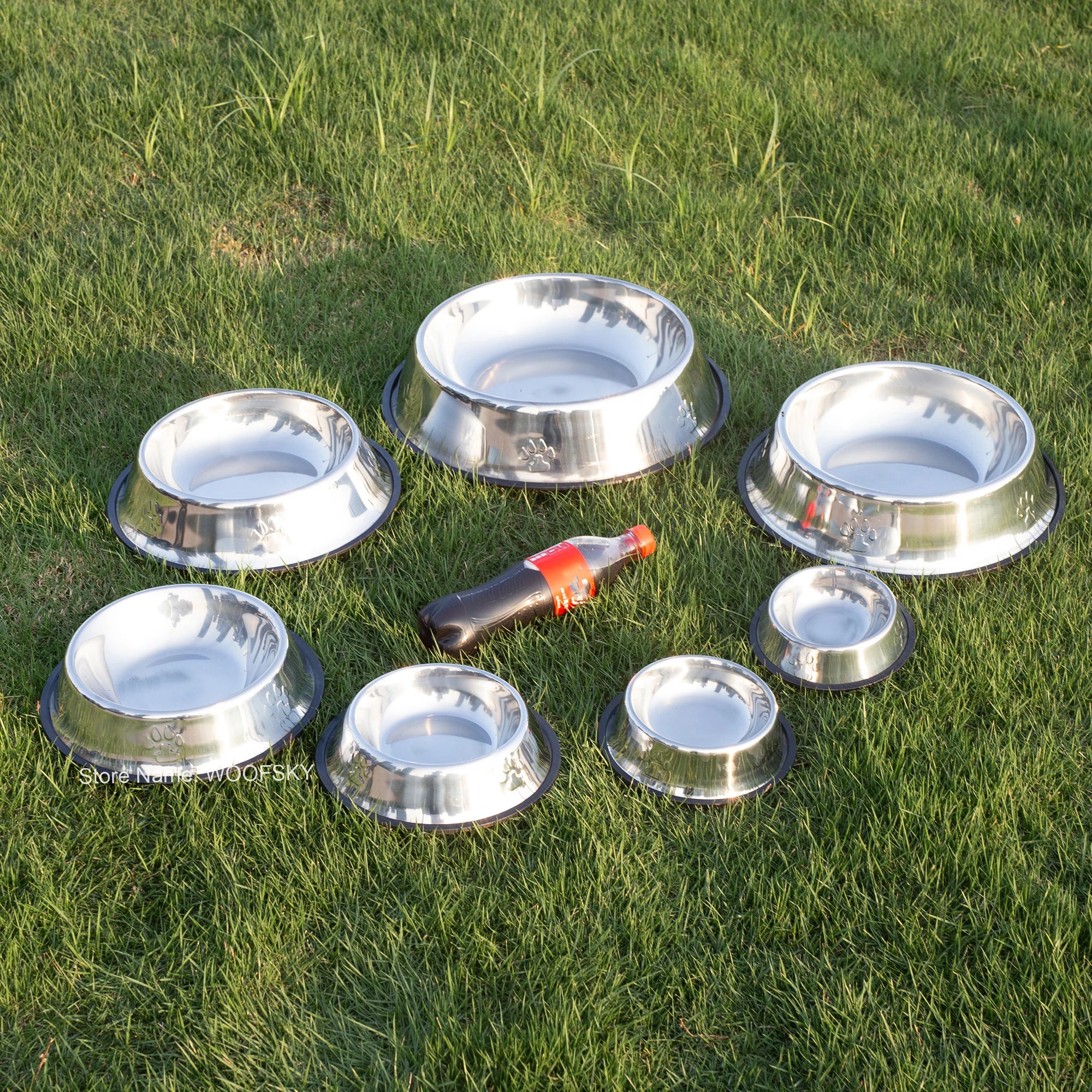 Stainless Steel Pet Dog Bowl Feeder Skidproof Anti-ant Shape Cat Dog Bowls Food Accessories Pet Supplies 7 Sizes