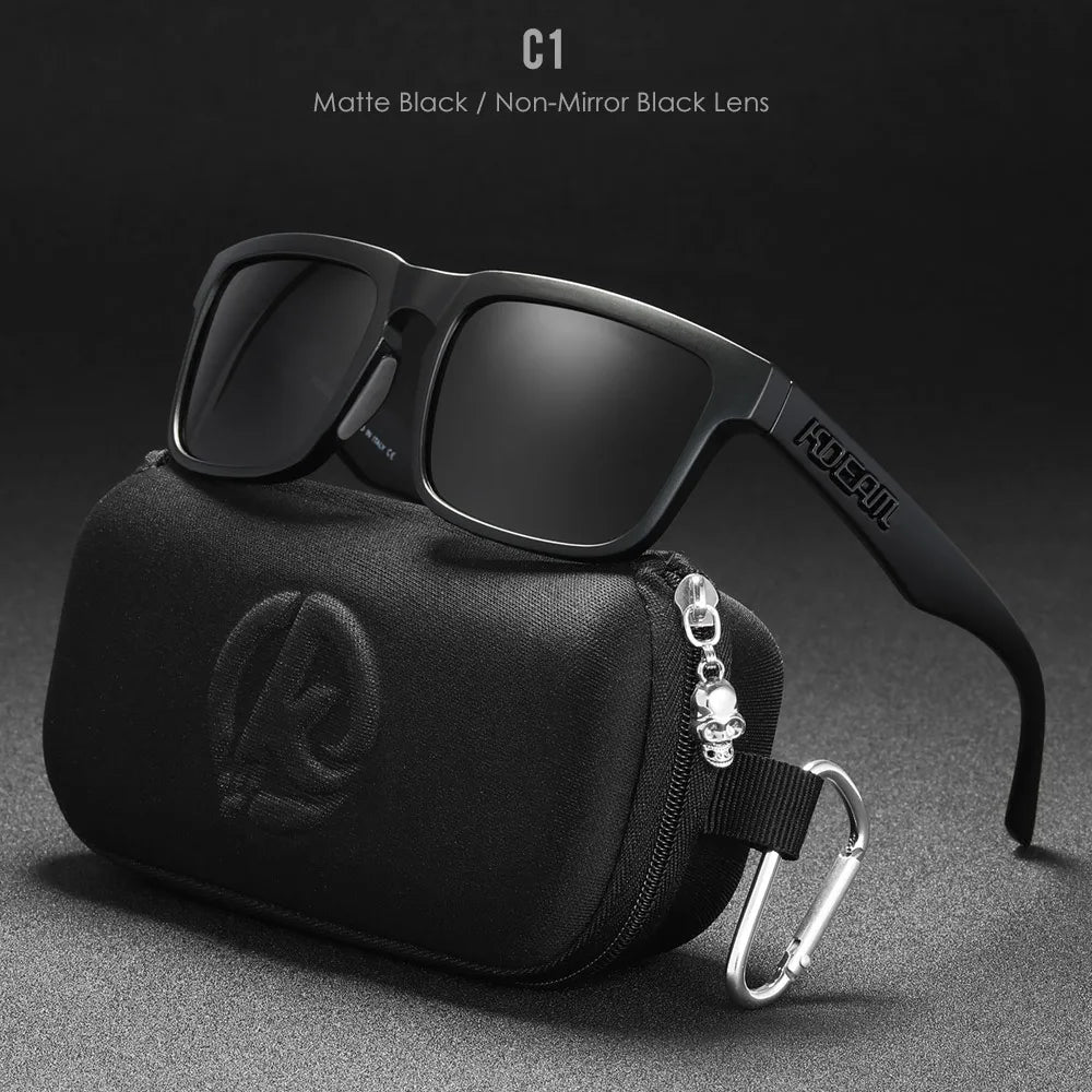 New KDEAM Brand High Quality Men Square Sunglasses Colors Sports Polarized Sun Glasses Reflective Coating Mirrored Lens UV400