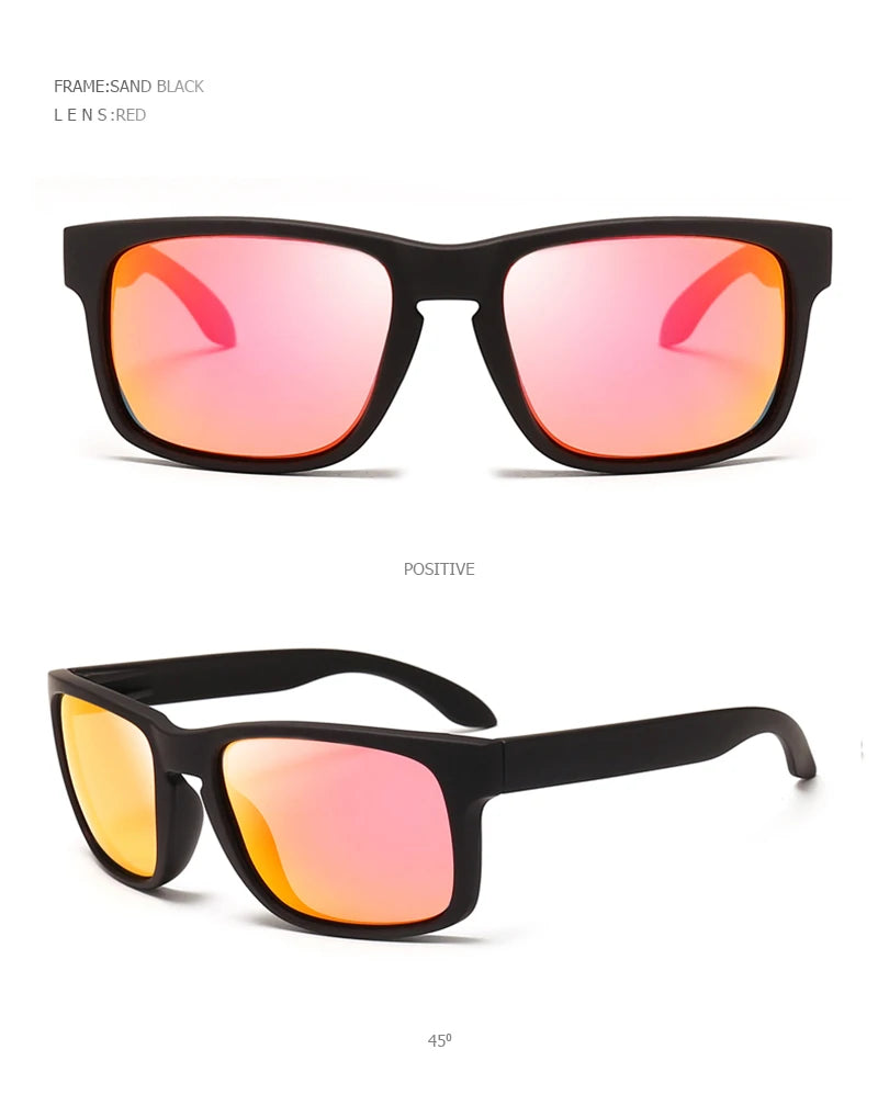Classic Fashion Square Polarized Sunglasses Men Vintage Plastic Male Sun Glasses Women Stylish Black Outdoor Sports Shades UV400