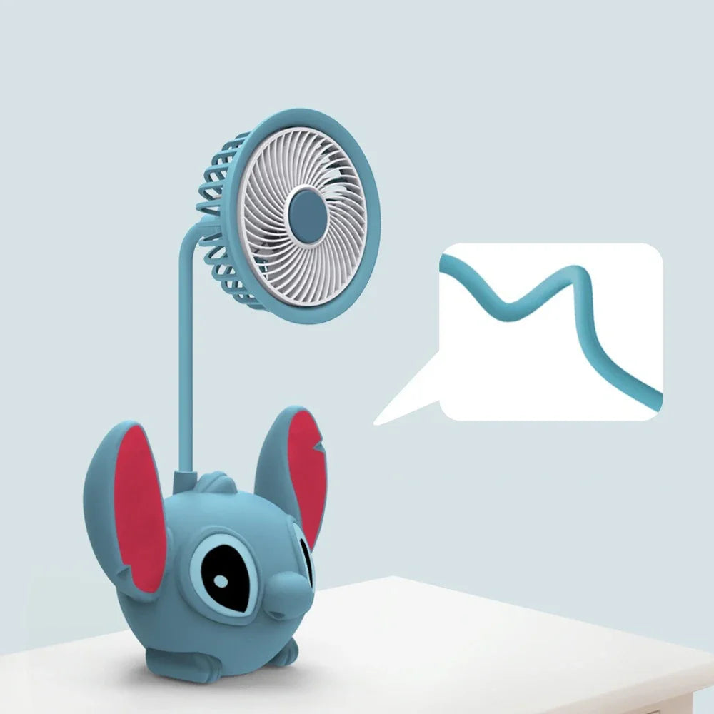 Led Lilo & Stitch Desk Lamp With Pencil Sharpener Foldable Light Cute Desk Small Book Lamp Usb Recharge Light Gift