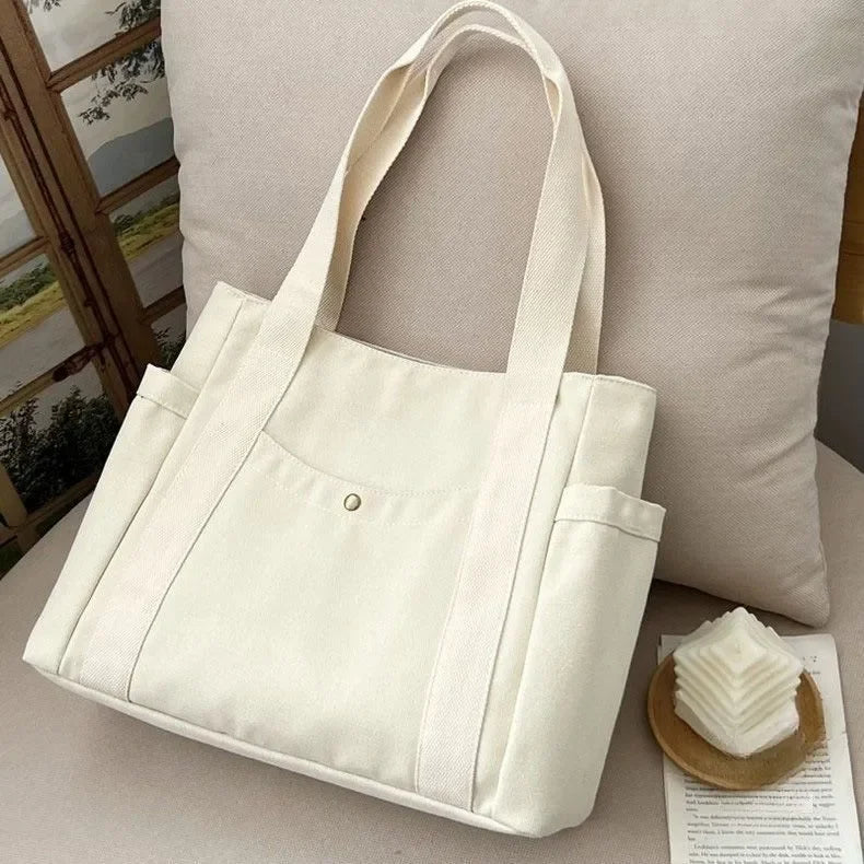 Large Capacity Canvas Tote Bag Suitable for Work Handbag College Student Mori Department Hundreds of Matching Shoulder Commuting