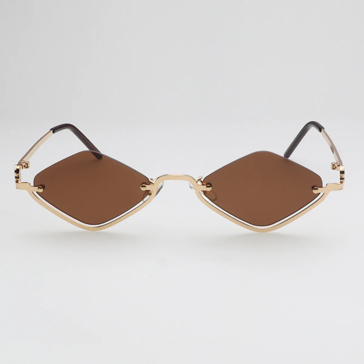 Fashion Small Polygonal Sunglasses Women Luxury Brand Metal Half Frame Sun Glasses Ladies Hipster sexy Cat Eye Shades Vintage