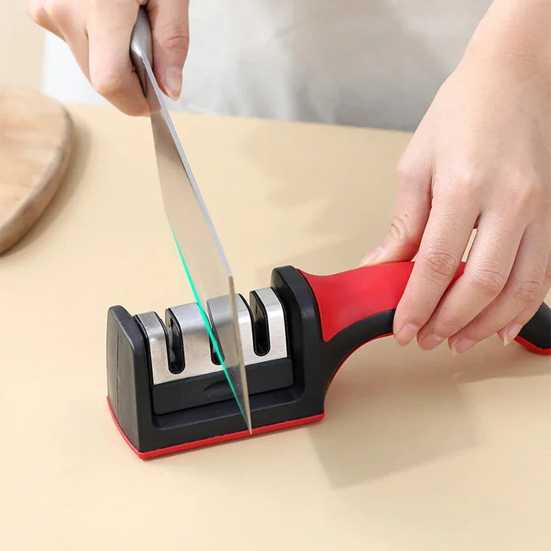 Level 3 Quick Sharpening Tool Knife Sharpener With Anti-slip Base Kitchen Accessory Small Tools Stone Knives Accessories Dining