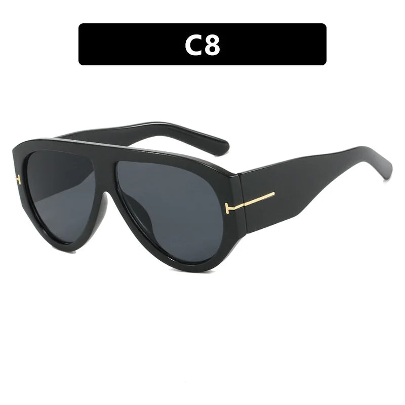 New Vintage Woman Oval Shape Sunglasses Brand Designer Sun Glasses Trendy Street Shoot Shades Eyewear UV400 Gafas De Sol