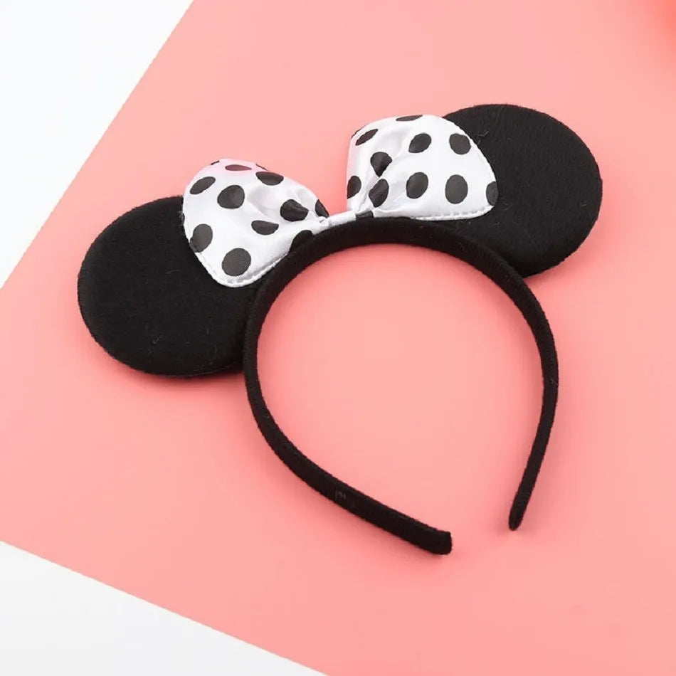 Girl Mouse Ears Headband Children Princess Party Accessories Kids Bowknot Dots Hair Band Halloween Birthday Christmas Hairband