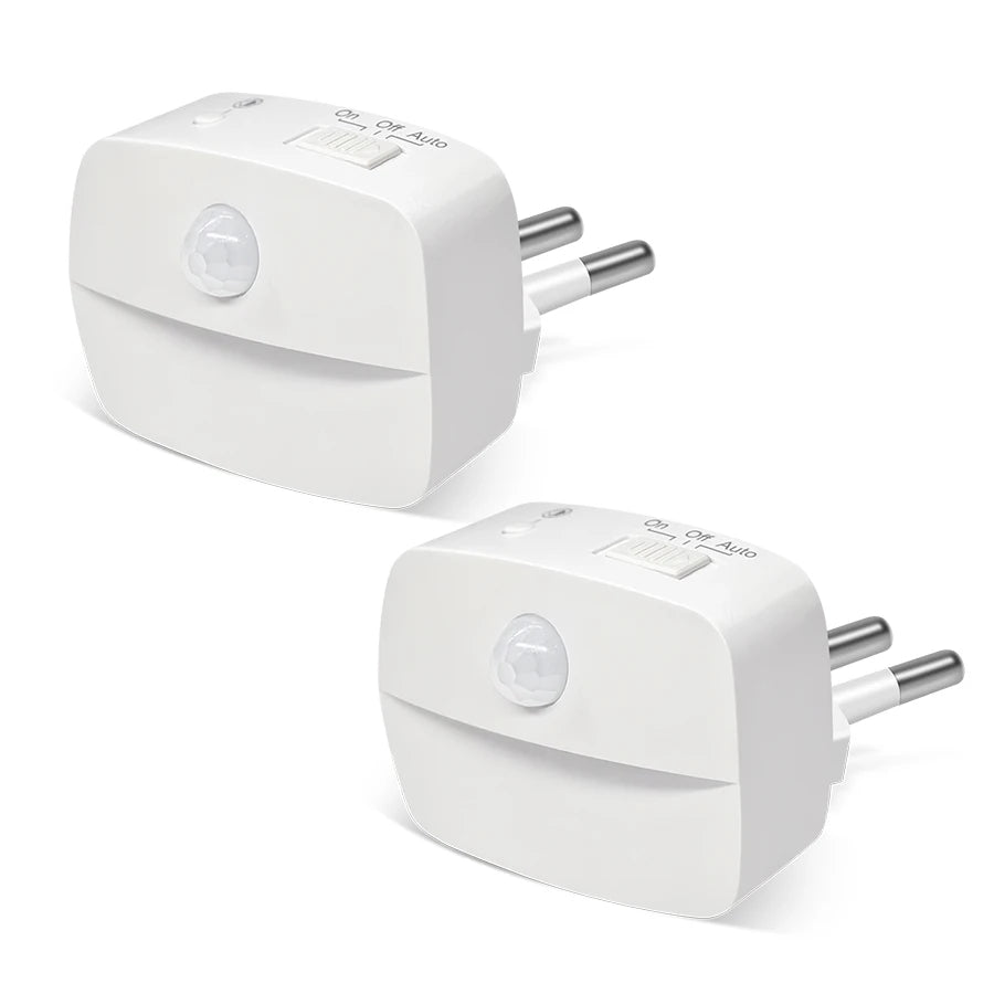 Plug in Night Light with Motion Sensor and Dusk to Dawn Sensor Mini LED Nightlight Adjustable Brightness for Bathroom Hallway