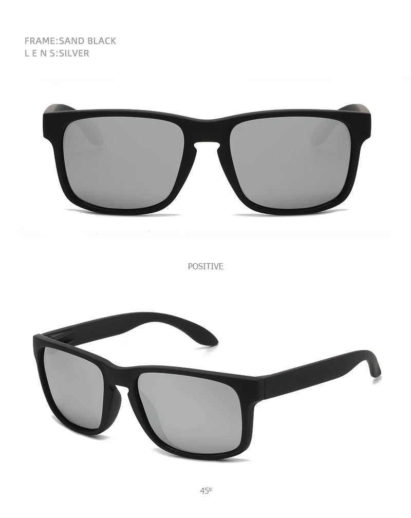 Classic Fashion Square Polarized Sunglasses Men Vintage Plastic Male Sun Glasses Women Stylish Black Outdoor Sports Shades UV400