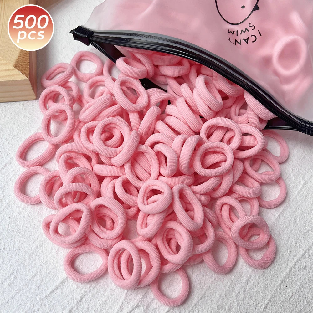 100/300/500 pcs Girls Colorful Elastic Hair Bands Ponytail Hold Hair Tie Rubber Bands Scrunchie Hair Accessories Bands for Girls