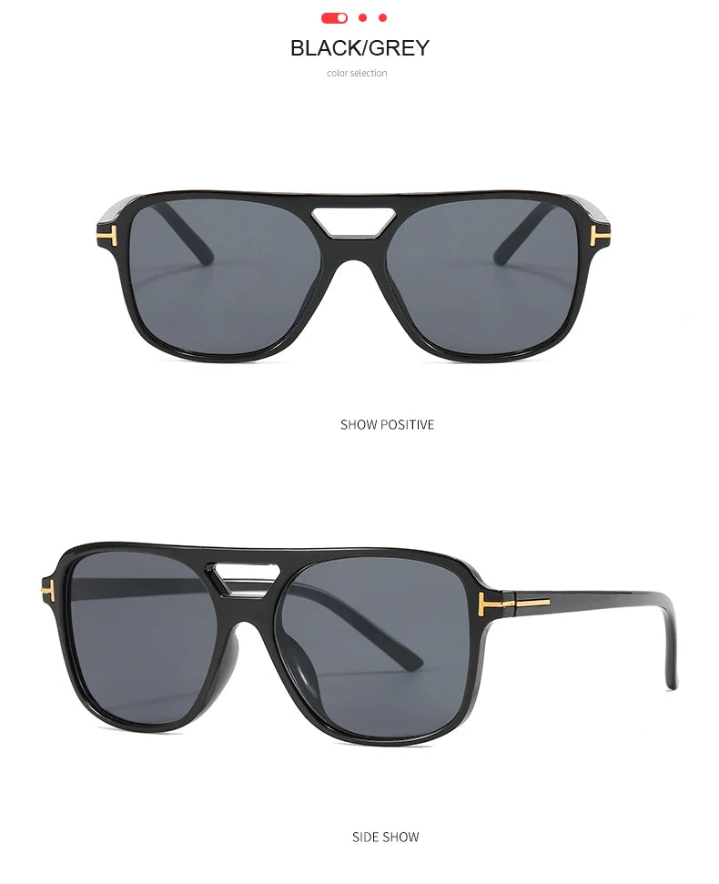 New Fashion Pilot Sunglasses Women Double Bridge Oversized Sun Glasses Oval Goggles Classic Candy Color Design Eyewear UV400