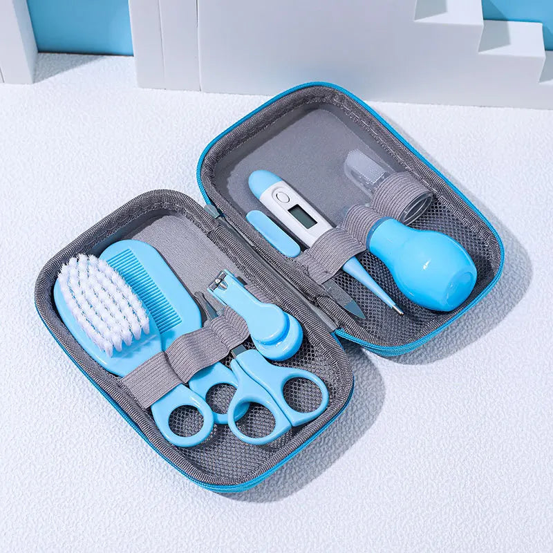 Nail Clippers Comb Massage Soft Bristle Brush Set Kit 8 PCS Child Care Cleaning Set baby brush and comb set