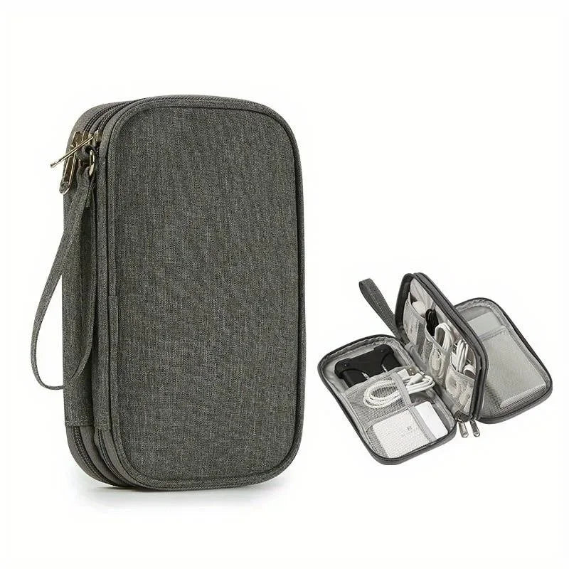 Data Cable Storage Bag Waterproof Portable Carry Case Layers Storage Bag Travel Organizer Bag for Cable Cord USB Charger