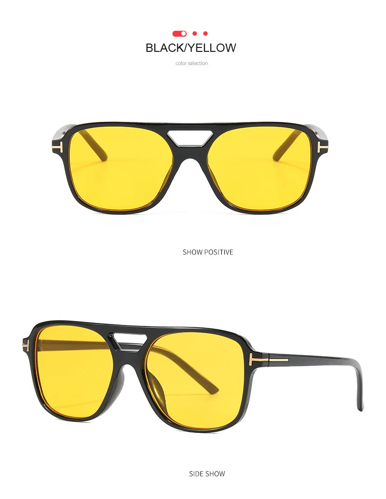 New Fashion Pilot Sunglasses Women Double Bridge Oversized Sun Glasses Oval Goggles Classic Candy Color Design Eyewear UV400
