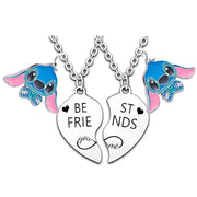 Disney Anime Film Lilo & Stitch Necklace Cute Cartoon Stitch Enamel Pendant Necklaces For Women Jewellery Best Friends Gifts