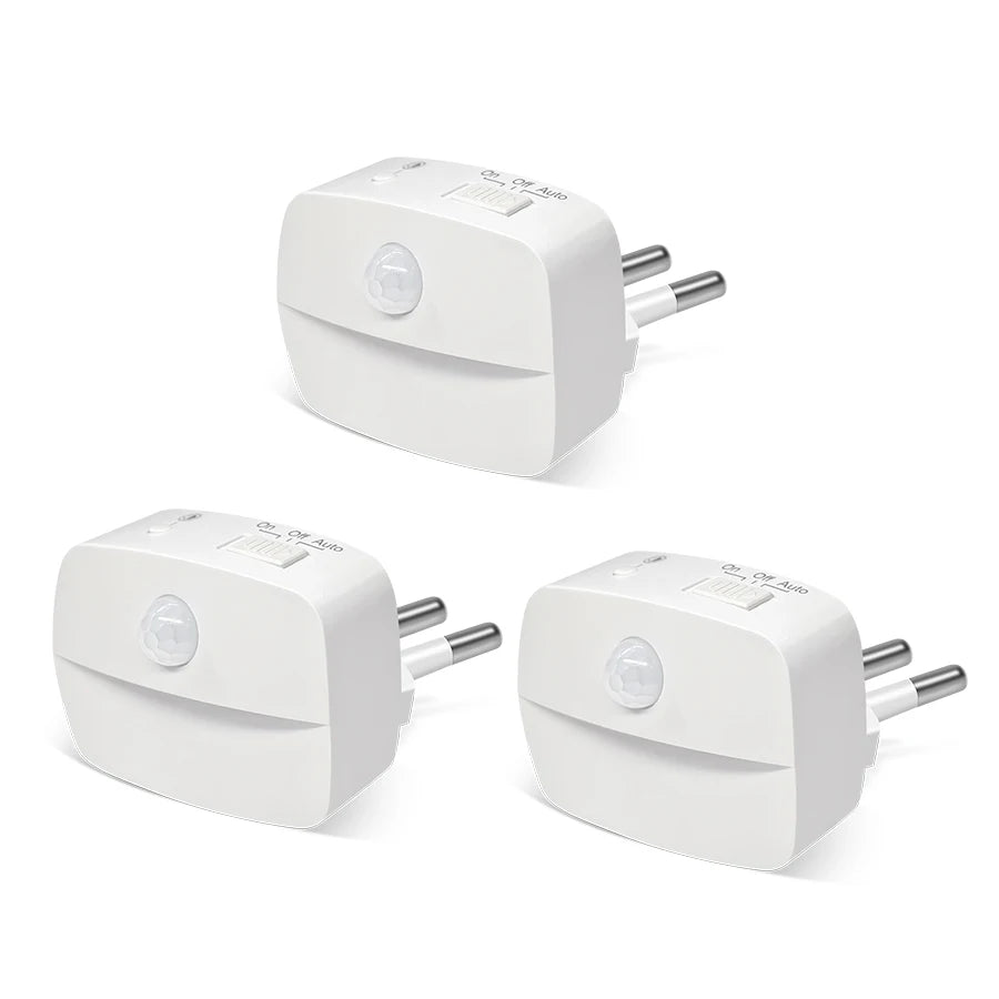 Plug in Night Light with Motion Sensor and Dusk to Dawn Sensor Mini LED Nightlight Adjustable Brightness for Bathroom Hallway
