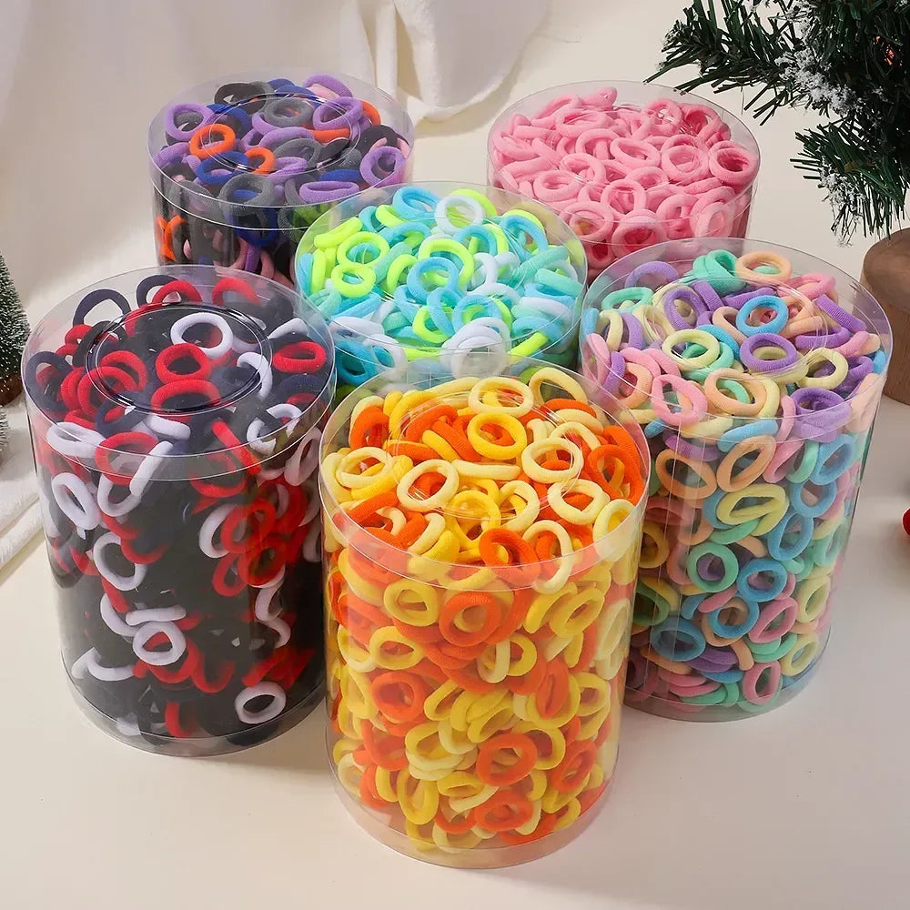 100/300/500 pcs Girls Colorful Elastic Hair Bands Ponytail Hold Hair Tie Rubber Bands Scrunchie Hair Accessories Bands for Girls