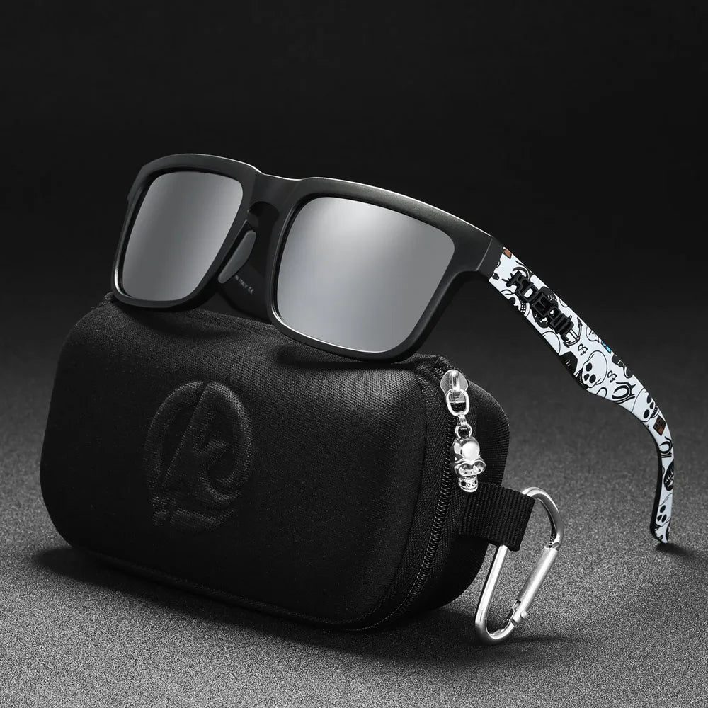 New KDEAM Brand High Quality Men Square Sunglasses Colors Sports Polarized Sun Glasses Reflective Coating Mirrored Lens UV400