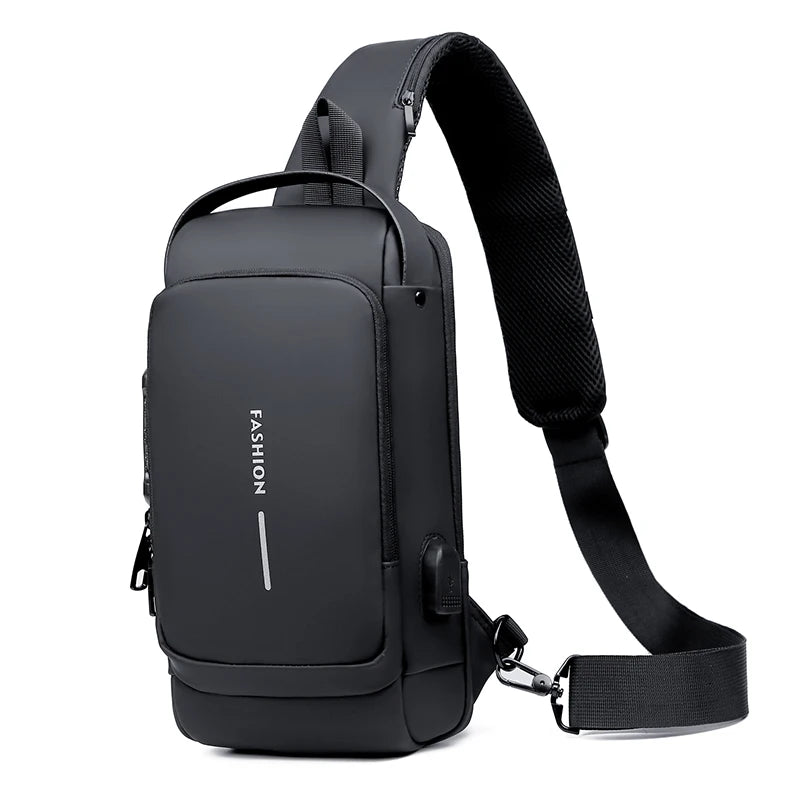 Men's Shoulder Bag Multifunction Anti Theft USB Messenger Pack Man Crossbody Cross Body Travel Chest Bags Pack