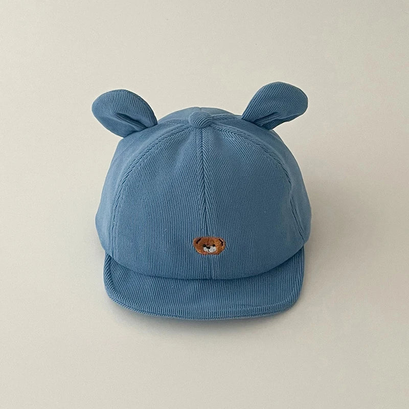 Cartoon Bear Ear Baby Baseball Cap Summer Cotton Peaked Hat for Infant Boy Girl Cute Embroidered Adjustable Kid Sun Hats 아기모자