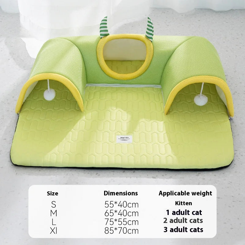 Spring and Summer Breathable Monster Cat Bed Four Season Universal Cat Nest Cat Tunnel Sleeping Pet Nest Cat Mat Cat Accessories