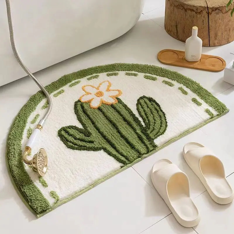 VIKAMA Cartoon Bathroom Non-slip Floor Mats Entrance Faux Cashmere Floor Rug Bedroom Bathroom Non-slip Floor Mat Home Decoration