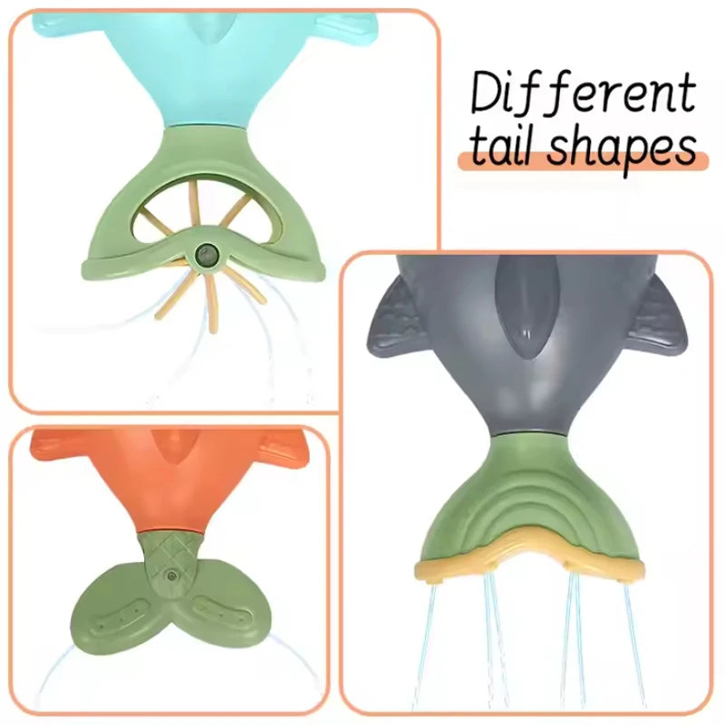 Summer Shark Floating Water Toy Magnetic Fishing Game With Water Effects Kids Pool Bath Toy Fun Colorful Sensory Sprinkling Toy