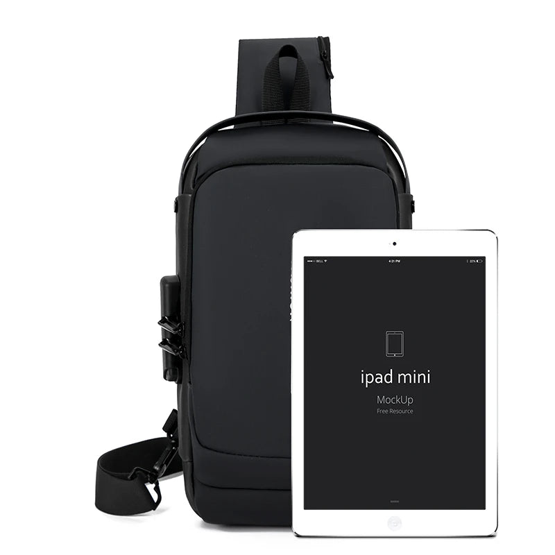 Men's Shoulder Bag Multifunction Anti Theft USB Messenger Pack Man Crossbody Cross Body Travel Chest Bags Pack