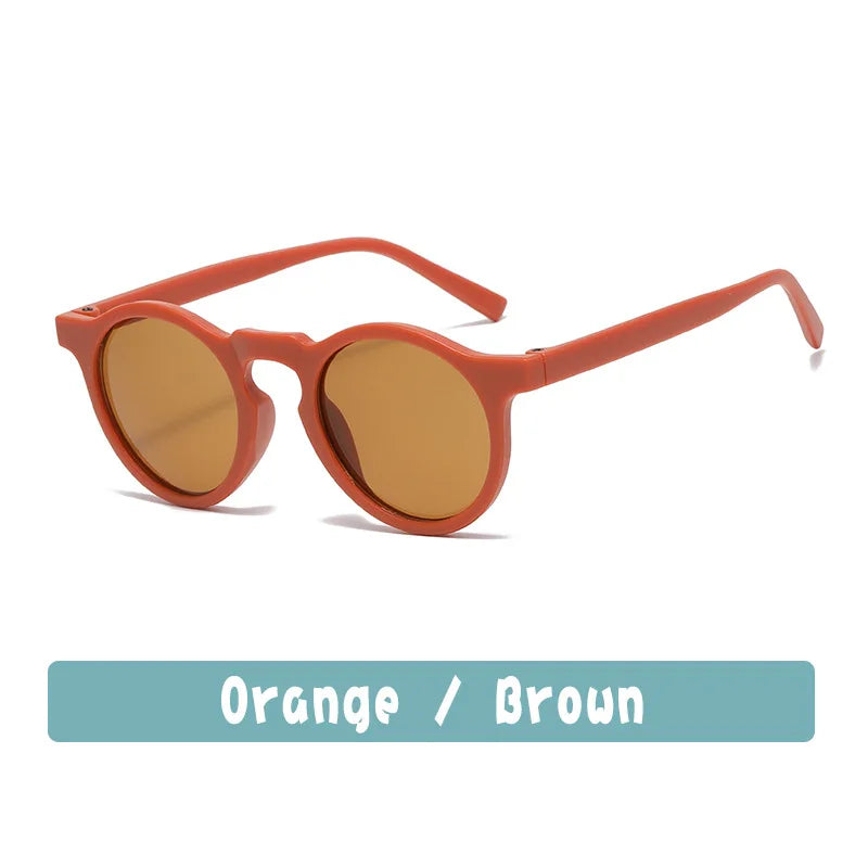 New Children Vintage Frosted Round Outdoor Sun Protection Sunglasses Baby Girls Acrylic UV400 Sunglasses Kids Fashion Glasses
