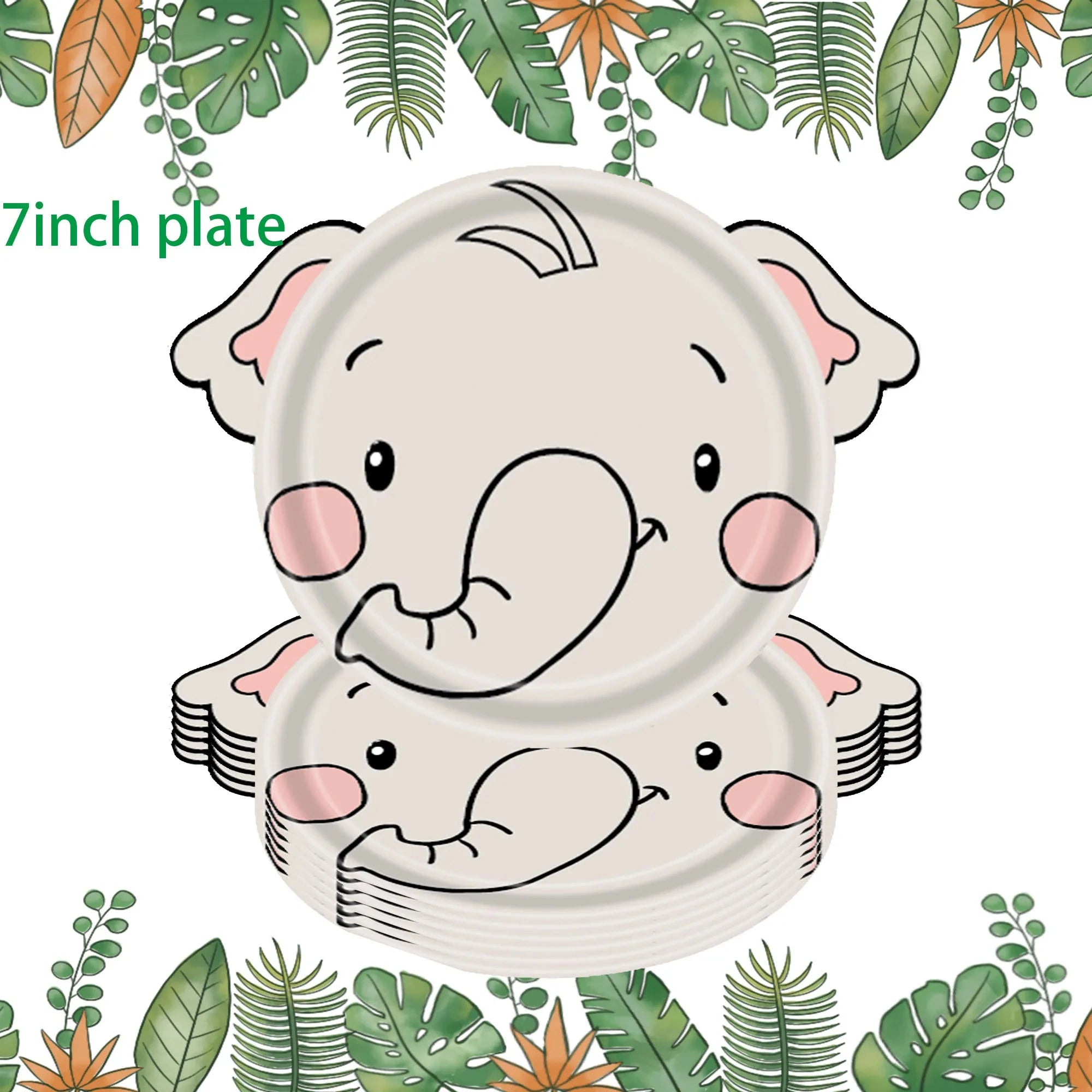 Jungle Animals Disposable Tableware Sets Lion Elephant Tiger Hippo Tablecloth Cups Plate Kids Birthday Safari Party Decoration