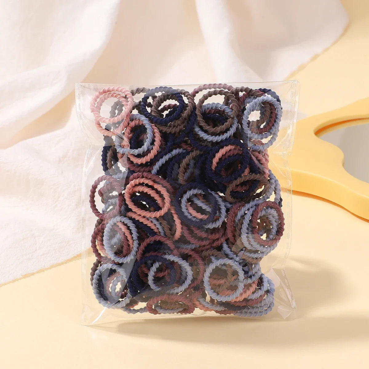100pcs Baby 2cm Colorful Rubber Band Does Not Hurt The Hair Small Thumb Ring High Elastic Thread Toddler Kids Scrunchies Set