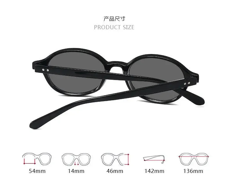 Retro Small Oval Sunglasses Women Men Rivets Shades Fashion Eyewear Luxury Sun Glasses UV400  Female